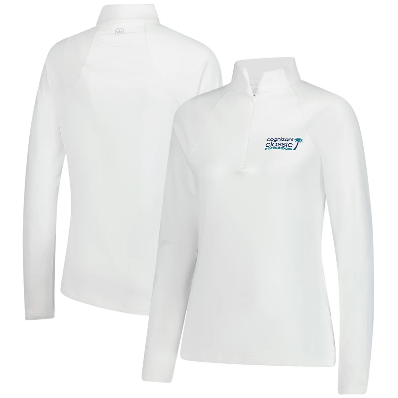 Women's Peter Millar White Cognizant Classic Raglan Perth Quarter-Zip Top