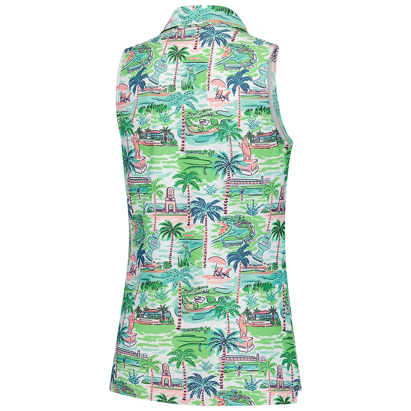 Polo sans manches à imprimé classique Alice Cognizant vert pour femme de Smith & Quinn