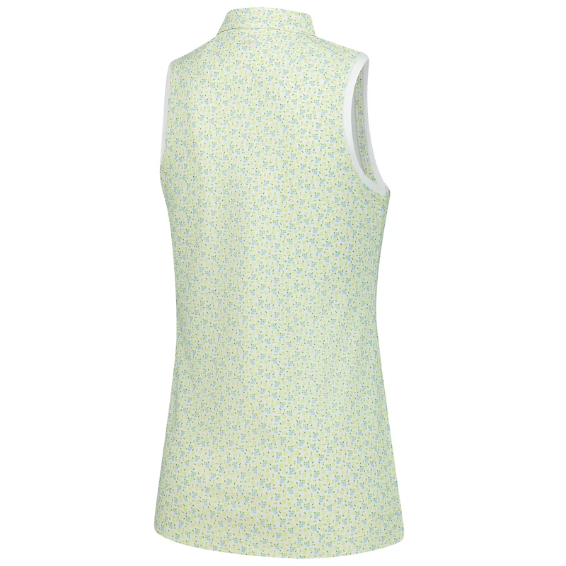 Women's Peter Millar Green Cognizant Classic Main Squeeze Banded Sport Mesh Sleeveless Polo
