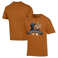 Men's Champion Texas Orange Longhorns vs. Oklahoma Sooners Red River Rivalry Big Tex Battle For The Golden Hat T-Shirt