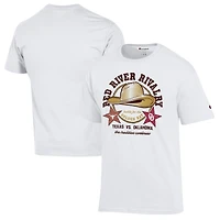 T-shirt « Chapeau d'or » pour hommes : Texas Longhorns blancs contre Oklahoma Sooners, rivalité Red River