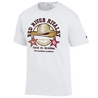 Men's Champion White Texas Longhorns vs. Oklahoma Sooners Red River Rivalry Golden Hat Match Up T-Shirt