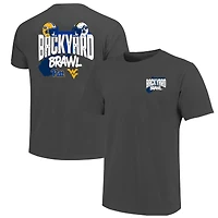 T-shirt confort pour homme, couleur charbon, Pitt Panthers vs. West Virginia Mountaineers, Backyard Brawl
