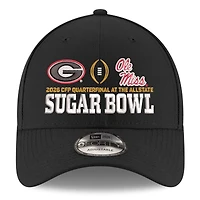 Unisex New Era Black Ole Miss Rebels vs. Georgia Bulldogs College Football Playoff 2026 Sugar Bowl 9FORTY Adjustable Hat