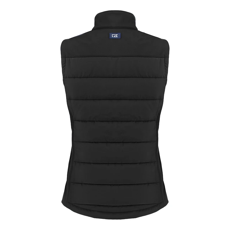 Gilet zippé entièrement recyclé en softshell hybride écologique Evoke pour femme, noir, Cutter & Buck Pac-12 Gear