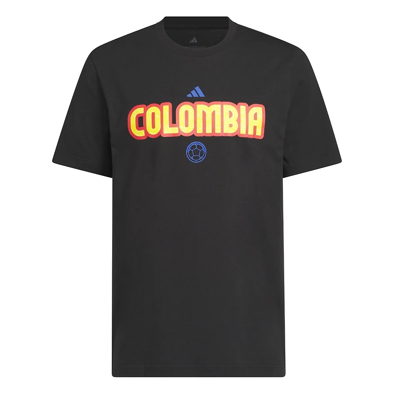T-shirt adidas noir pour homme, équipe nationale de Colombie, logo Hook