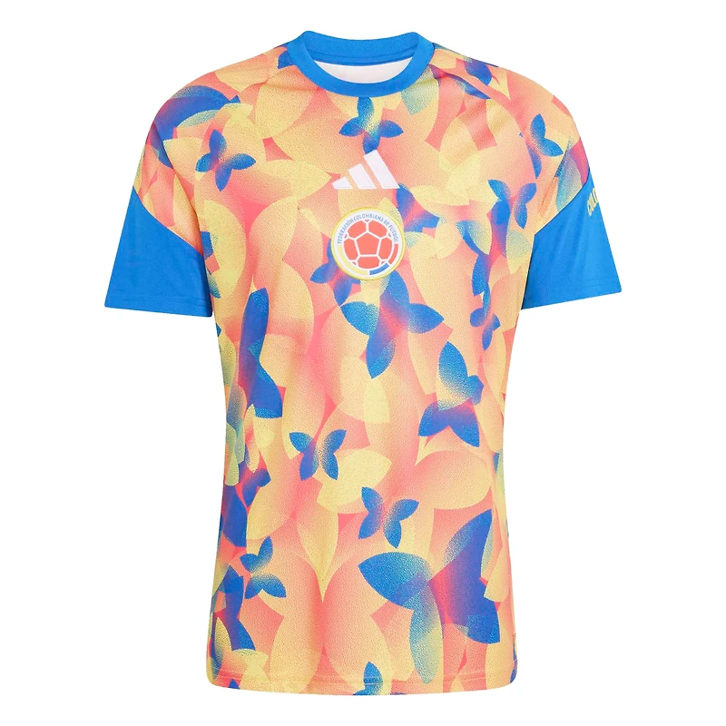 Maillot d'avant-match adidas bleu pour homme de l'équipe nationale Colombie 2026