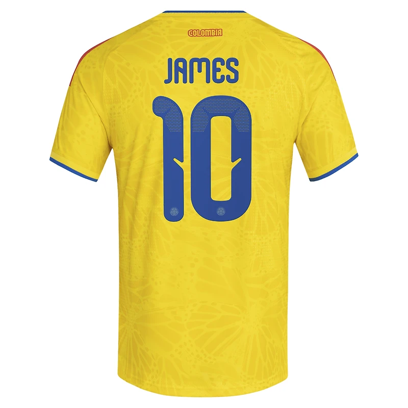Men's adidas James Rodriguez Yellow Colombia National Team 2026 Home Authentic Jersey