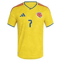 Maillot domicile authentique adidas Luis Diaz jaune de l'équipe nationale Colombie 2026