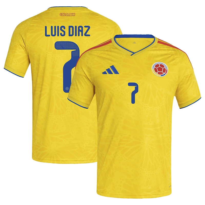 Maillot réplique domicile adidas Luis Diaz jaune de l'équipe nationale Colombie 2026 pour homme
