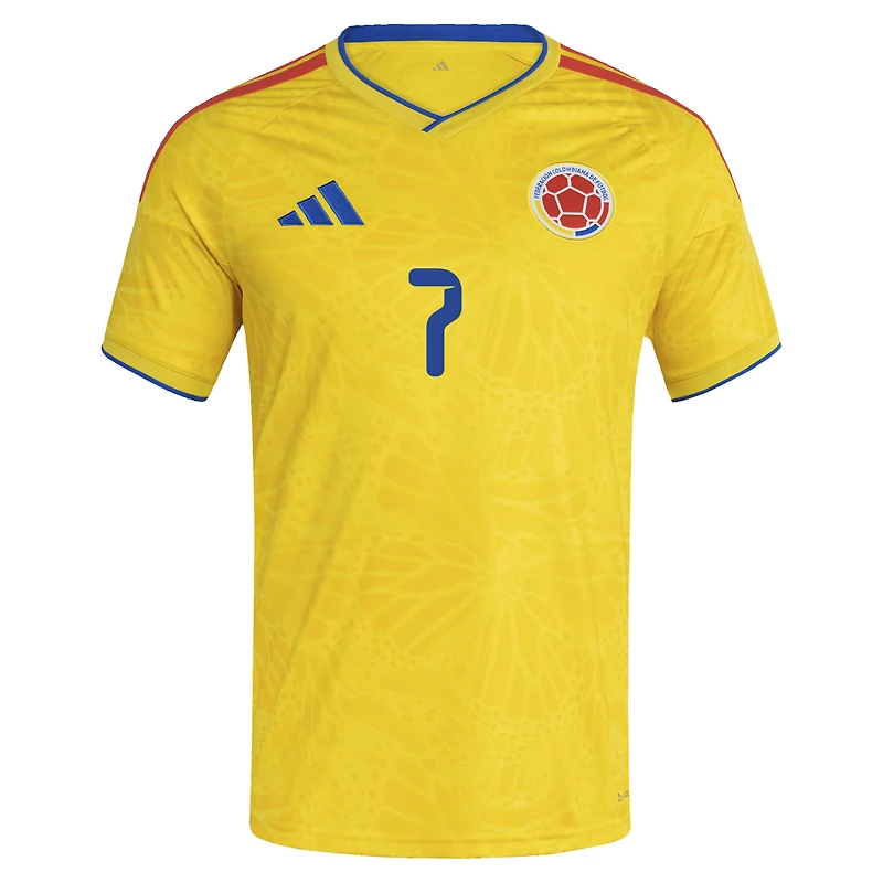 Men's adidas Luis Diaz Yellow Colombia National Team 2026 Home Replica Jersey