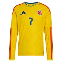 Men's adidas Luis Diaz Yellow Colombia National Team 2026 Home Replica Long Sleeve Jersey