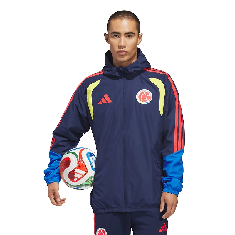 Men's adidas  Navy Colombia National Team 2026 Tiro All Weather Full-Zip Jacket