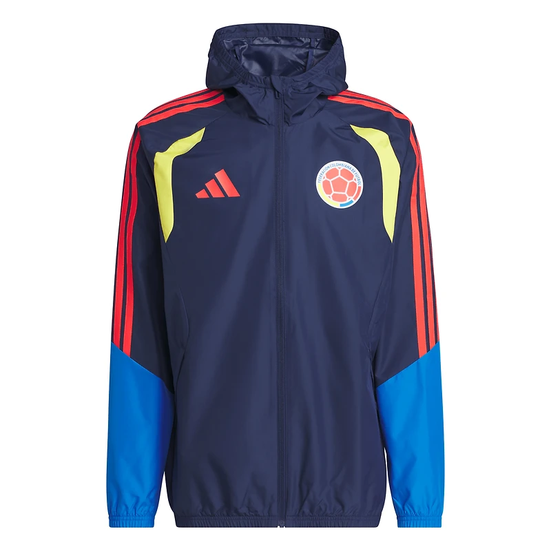 Men's adidas  Navy Colombia National Team FIFA x World Cup 2026 Tiro All Weather Full-Zip Jacket
