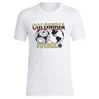 T-shirt blanc adidas pour hommes de l'équipe nationale Colombie autour du monde
