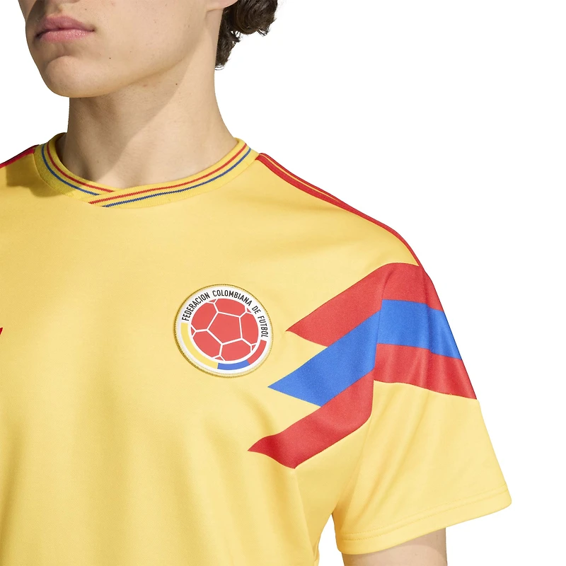 Men's adidas  Yellow Colombia National Team 1990 Bringback Home Jersey