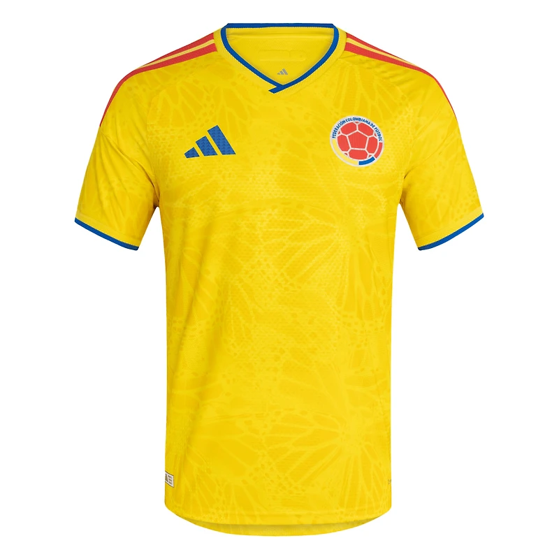 Maillot domicile authentique adidas jaune de l'équipe nationale Colombie 2026 pour homme