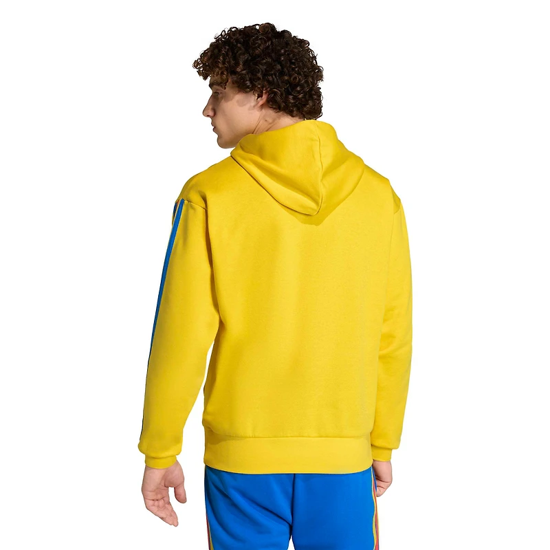 Sweat à capuche en polaire Alphaskin jaune adidas pour homme, équipe nationale de Colombie