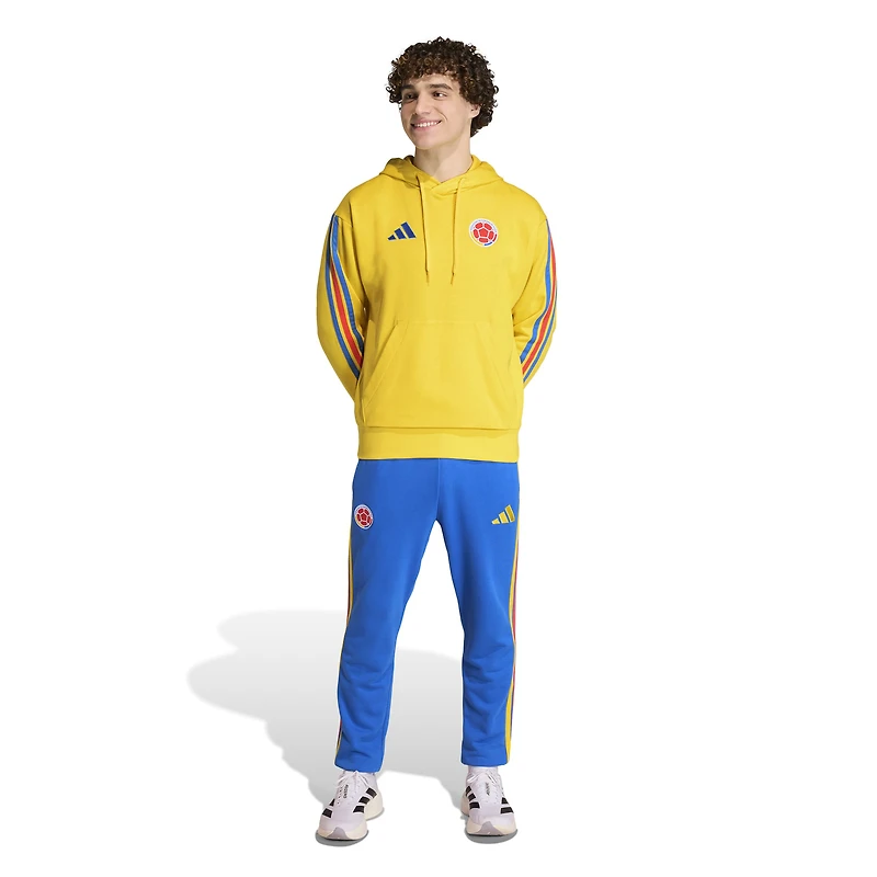 Sweat à capuche en polaire Alphaskin jaune adidas pour homme, équipe nationale de Colombie