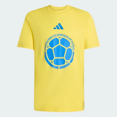 T-shirt graphique adidas Alphaskin jaune pour homme, équipe nationale de Colombie