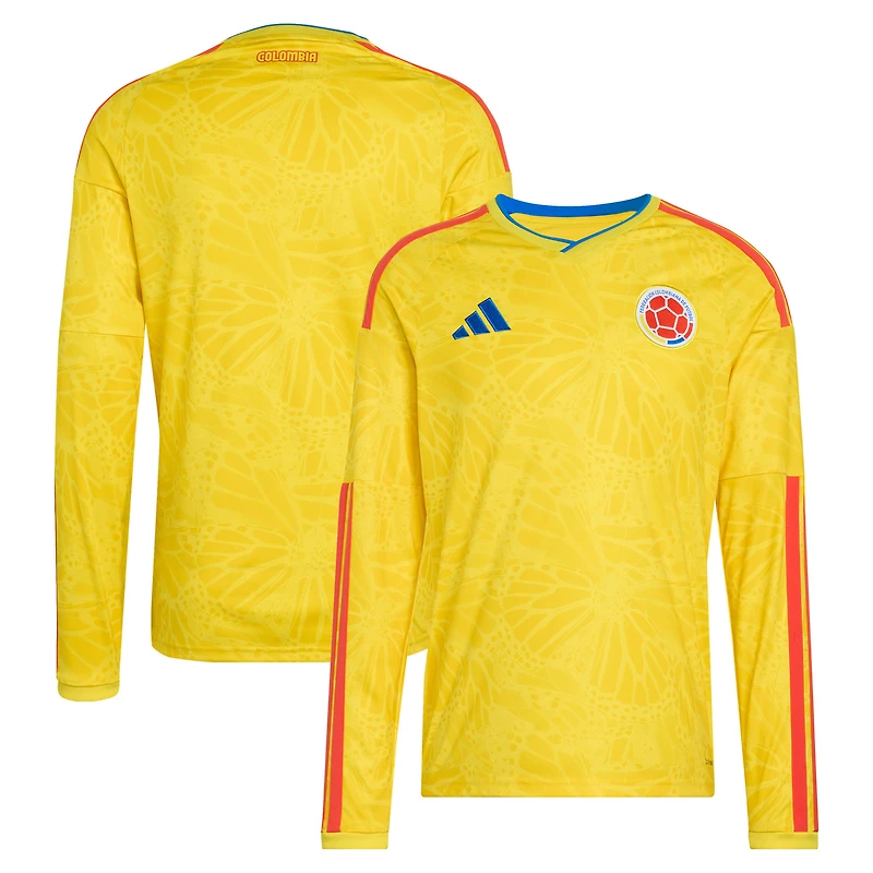 Men's adidas Yellow Colombia National Team FIFA x World Cup 2026 Home Replica Long Sleeve Jersey