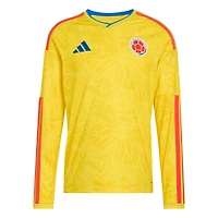 Maillot domicile réplique à manches longues adidas jaune de l'équipe nationale Colombie pour la Coupe du Monde FIFA 2026