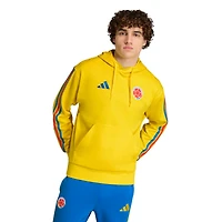 Sweat à capuche adidas Alphaskin Fleece jaune pour homme, équipe nationale de Colombie, FIFA x Coupe du Monde