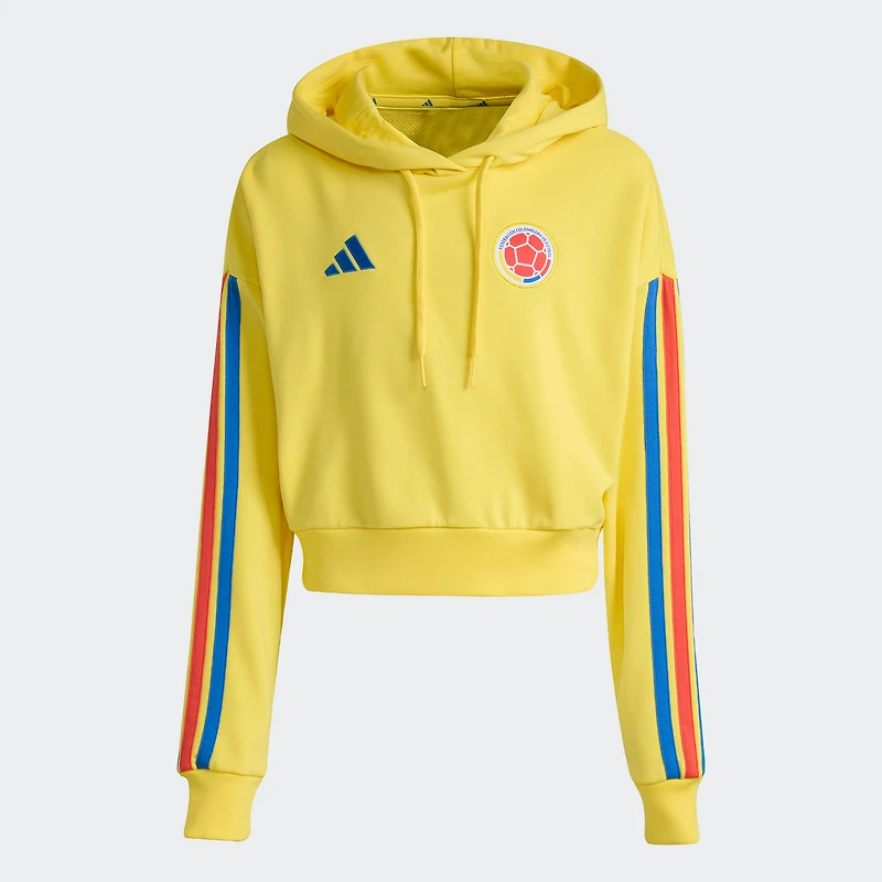 Women's adidas Yellow Colombia National Team FIFA x World Cup Alphaskin Cropped Hoodie
