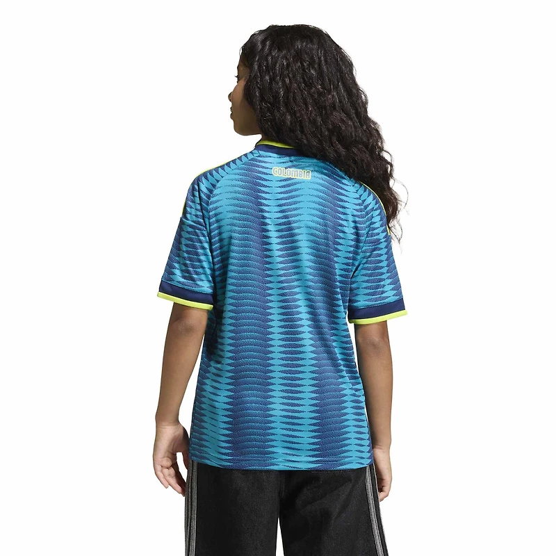 Maillot réplique extérieur adidas turquoise de l'équipe nationale Colombie 2026 pour jeunes