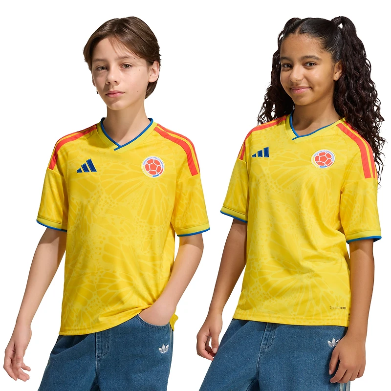 Maillot réplique domicile adidas jaune de l'équipe nationale Colombie pour jeunes (2026)