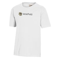 T-shirt blanc délavé pour jeunes avec logo du campus médical Colorado Anschutz