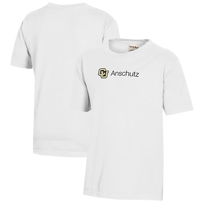 Youth  White Colorado Anschutz Medical Campus Logo Comfort Wash T-Shirt