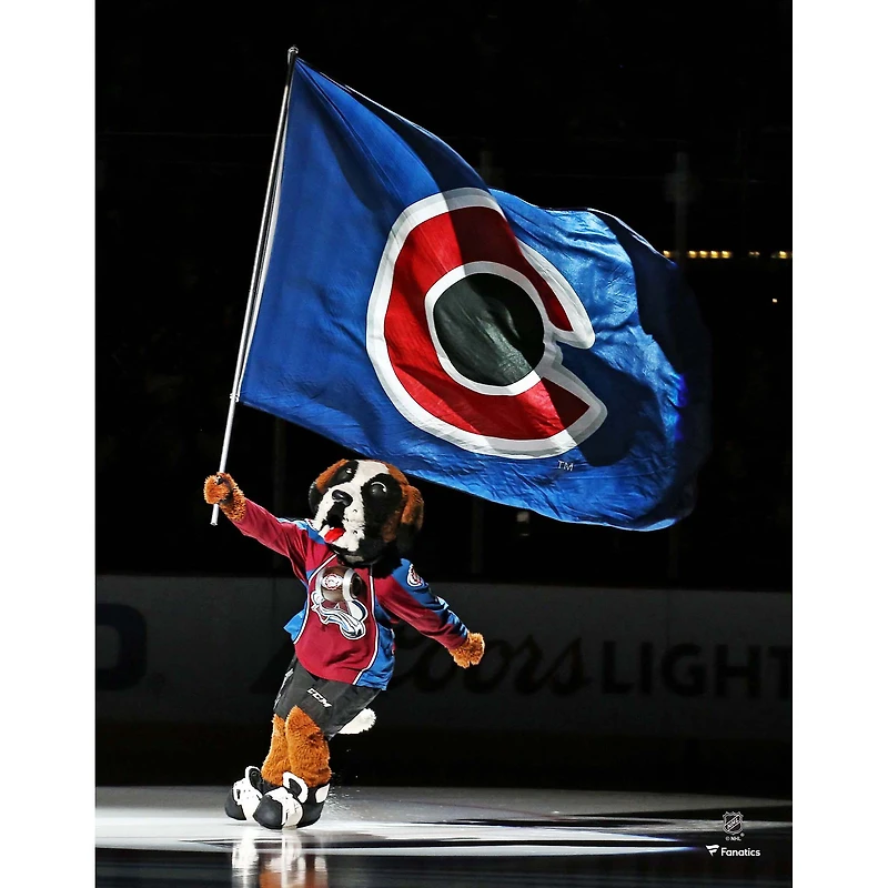 Bernie The St. Bernard Colorado Avalanche Unsigned Waving Flag Photograph
