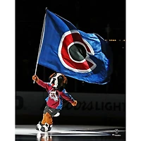 Bernie The St. Bernard Colorado Avalanche Unsigned Waving Flag Photograph