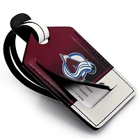Burgundy Colorado Avalanche Personalized Leather Luggage Tag
