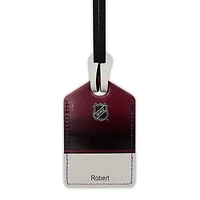 Burgundy Colorado Avalanche Personalized Leather Luggage Tag