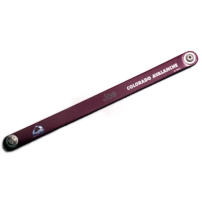 Bracelet fin en cuir personnalisé Colorado Avalanche bordeaux