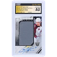 Cale Makar Colorado Avalanche autographié 2021-22 Upper Deck SP Game Used Banner Year Stanley Cup Relic #BYSC-MA CGC Fanatics Witnessed Authenticated Card
