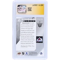 Cale Makar Colorado Avalanche autographié 2021-22 Upper Deck SP Game Used Banner Year Stanley Cup Relic #BYSC-MA CGC Fanatics Witnessed Authenticated Card