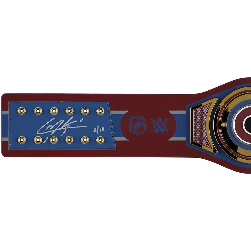 Cale Makar Colorado Avalanche Autographed WWE Legacy Title Belt with "2022 Conn Smythe" Inscription - Limited Edition of 10