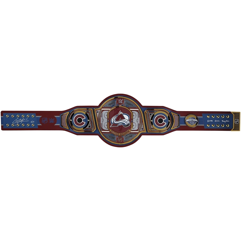 Cale Makar Colorado Avalanche Autographed WWE Legacy Title Belt with "2022 Conn Smythe" Inscription - Limited Edition of 10