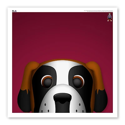 Colorado Avalanche 12" x 12" Bernie le Saint-Bernard Poster Print