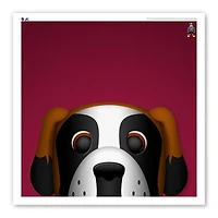 Colorado Avalanche 12" x 12" Bernie le Saint-Bernard Poster Print