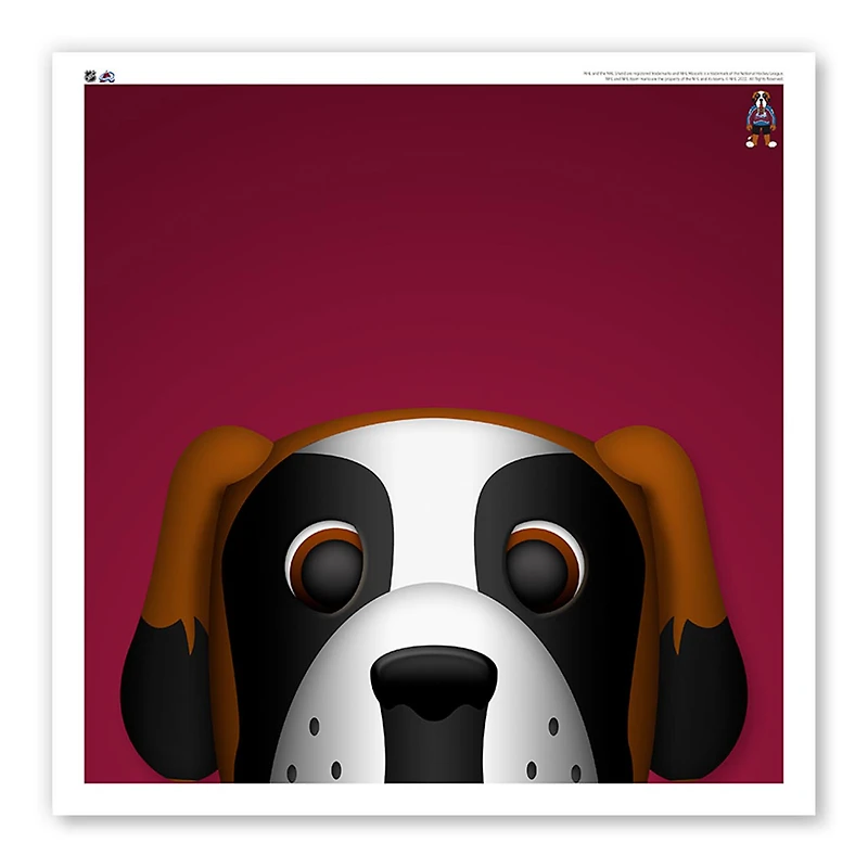 Colorado Avalanche 12" x 12" Bernie the St. Bernard Poster Print