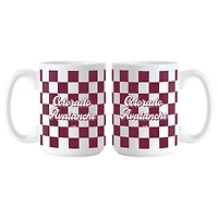 Lot de 2 tasses à logo à carreaux Colorado Avalanche de 15 oz