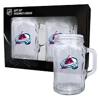 Colorado Avalanche 2-Pack 16oz. Ensemble de tasses maçon