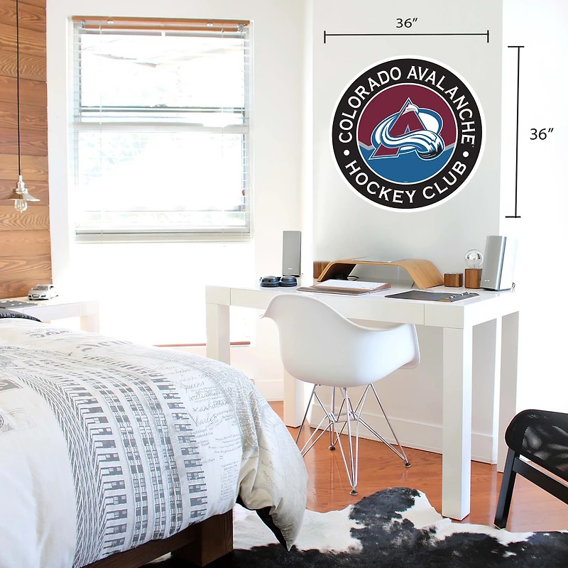 Colorado Avalanche - 36'' x 36'' Team Repositional Stripe Design Vinyl Sticker Mural