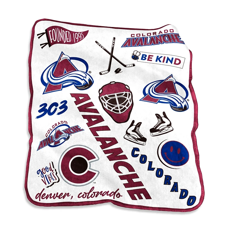 Colorado Avalanche Couverture en peluche Native Raschel 50 po x 60 po