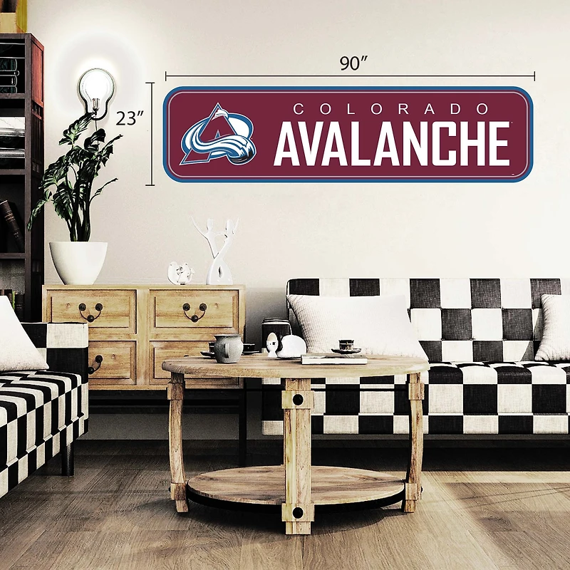 Avalanche du Colorado - Décalcomanie murale longue conception repositionnable de l'équipe 90'' x 23''
