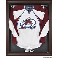 Vitrine de présentation du maillot avec logo encadré marron de l'Avalanche du Colorado